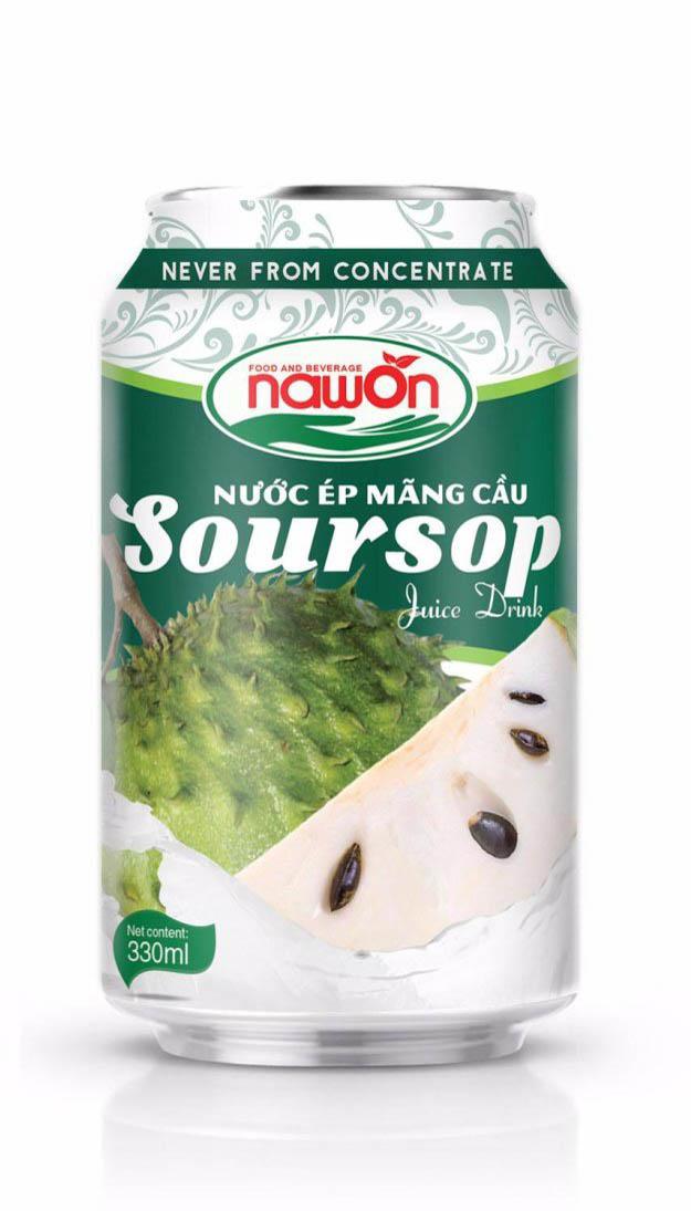 Soursop juice 330ml, FOB price 5.2usd/tray/24cans