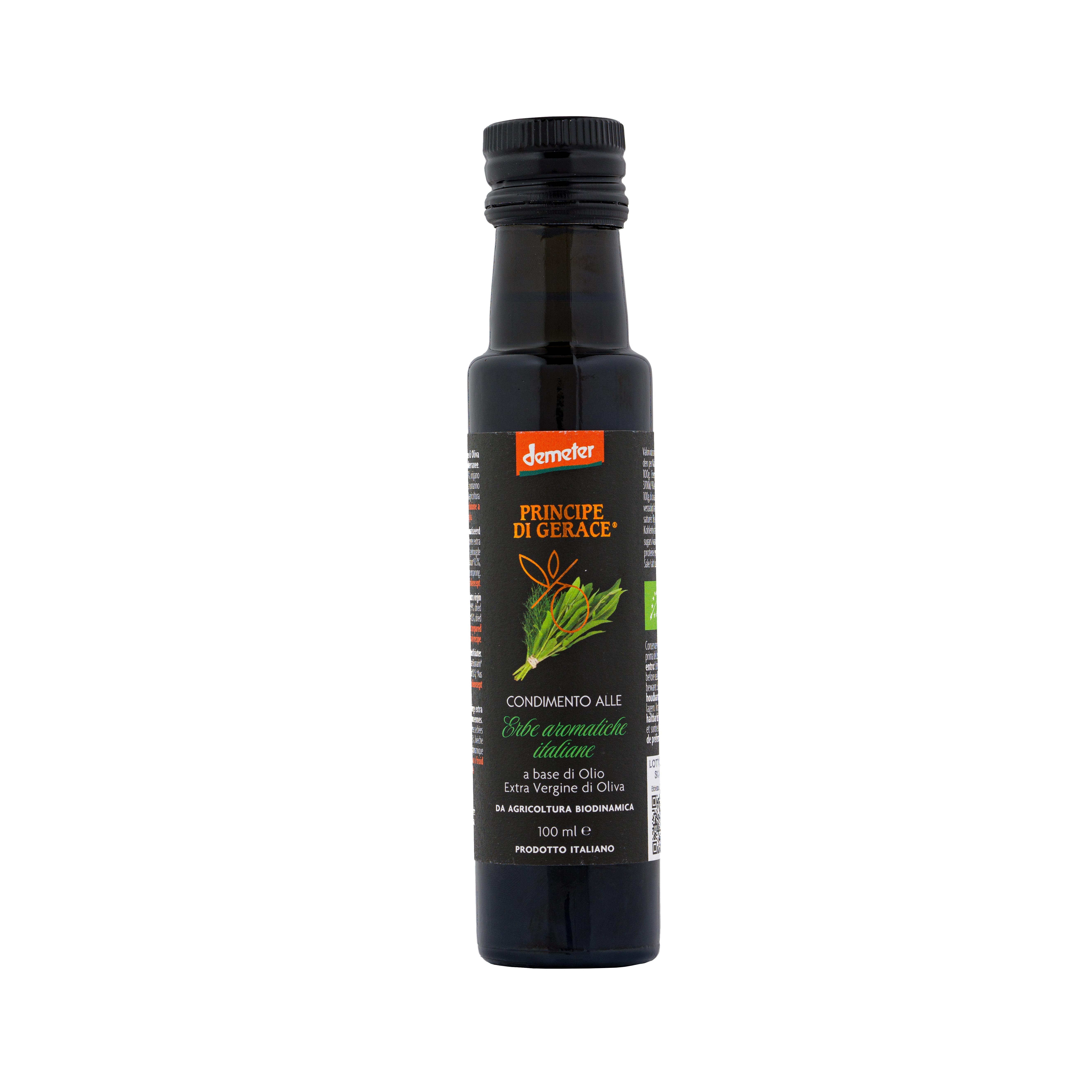 Principe di Gerace® Biodynamic Italian Herbs Infused Extra Virgin Olive Oil, Demeter certified, 100% Product of Italy