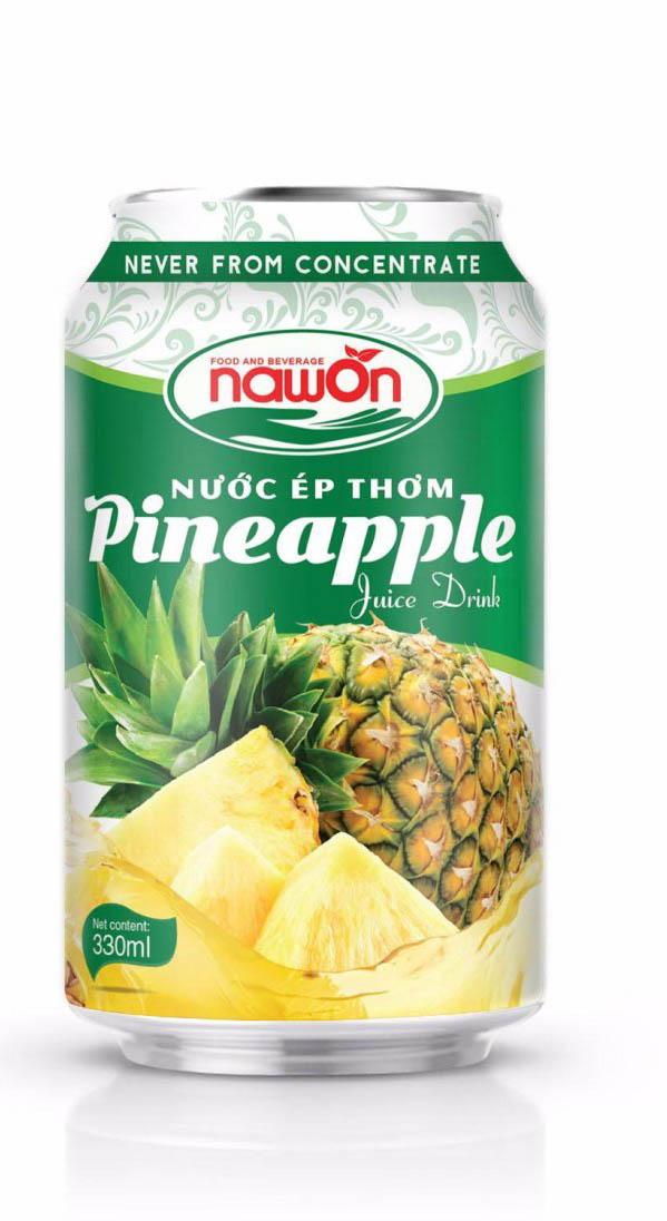 pineapple juice 330 ml,FOB price 5.2usd/tray/24cans fruit juice in can from viet nam, fresh fruit juice