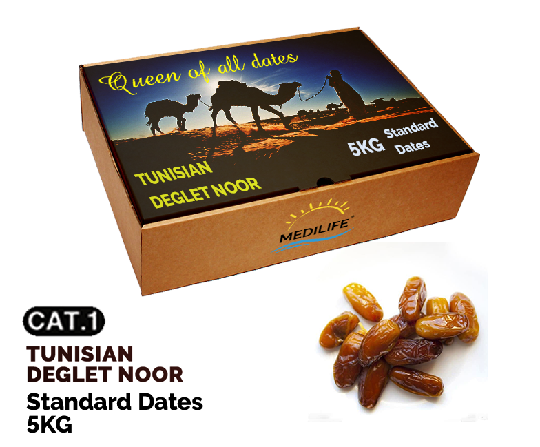 Standard Deglet Noor Dates 5kg carton box
