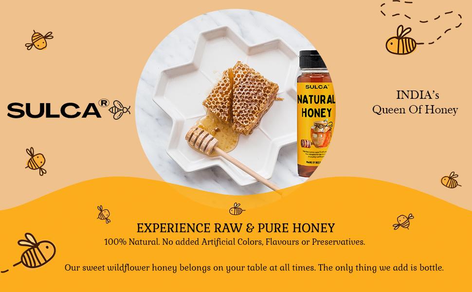 SULCA Wildflower Honey - RAW, Unadulterated & Ethically Sourced | Rich in Natural Antioxidants & Antibiotics | No Added Sugar or Preservatives