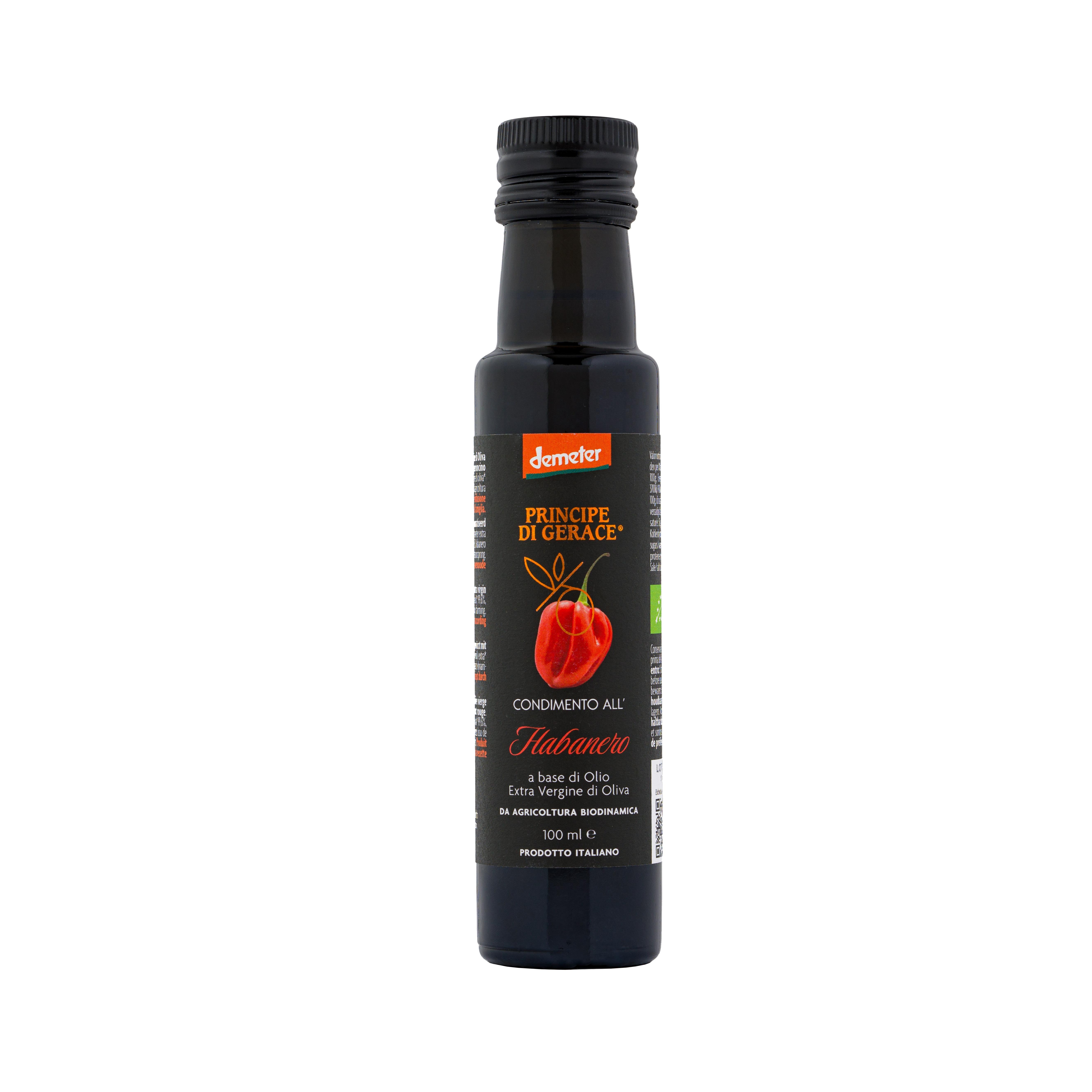 Principe di Gerace® Biodynamic Habanero Chili Pepper Infused Extra Virgin Olive Oil, Demeter certified, 100% Product of Italy