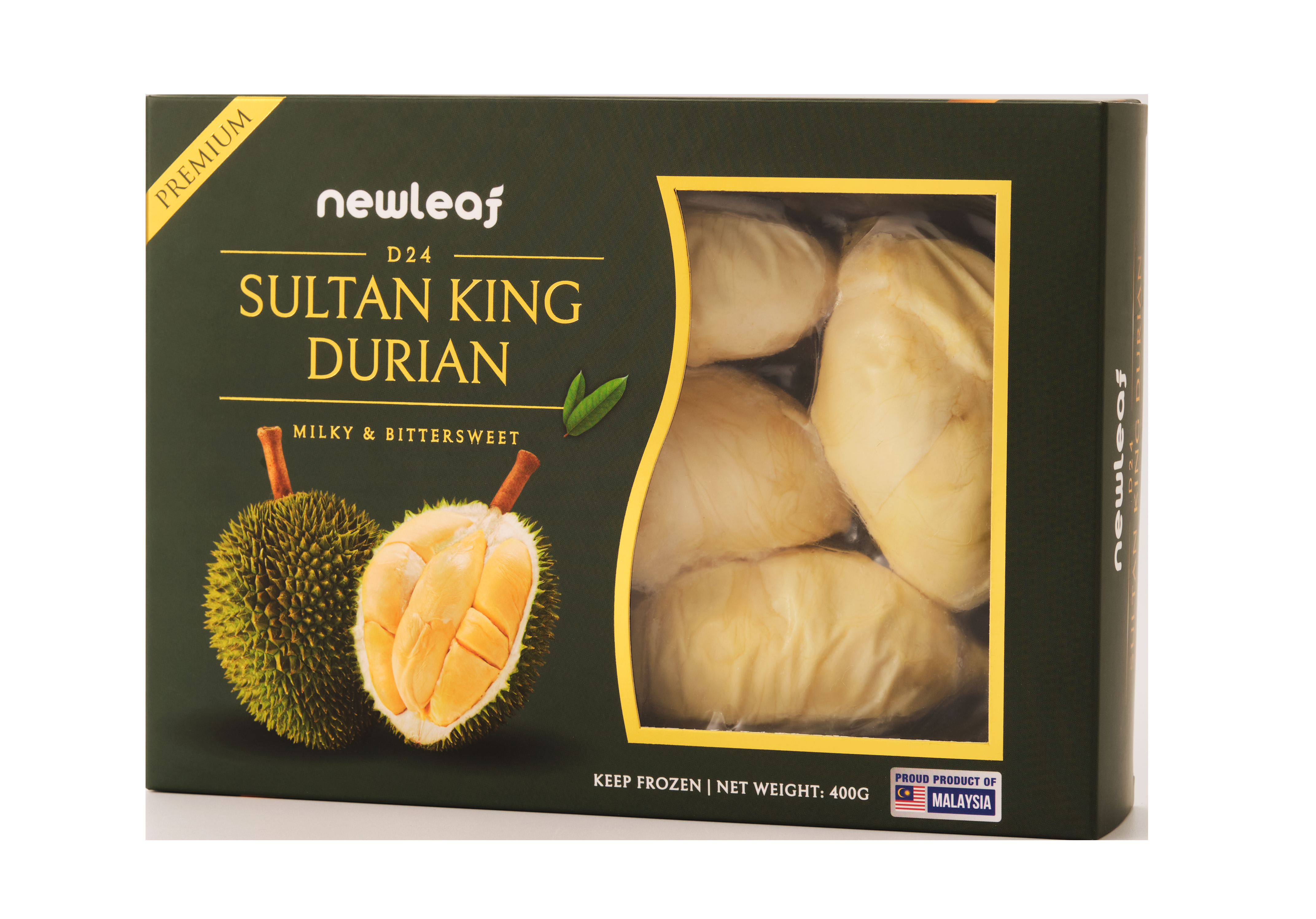 Frozen D24 Sultan King Durian Seed Pulp